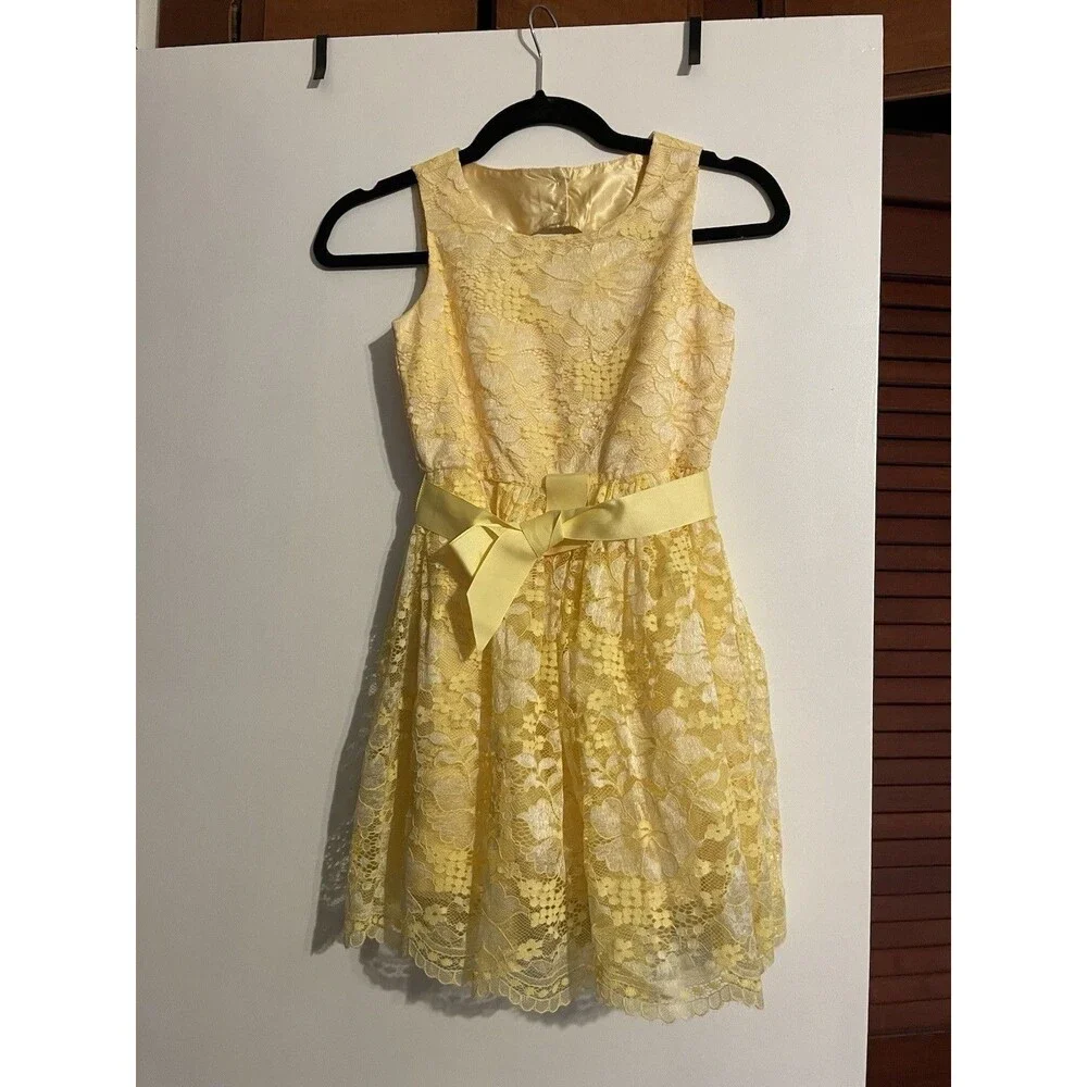 Girls' Yellow Floral Dress Size 8